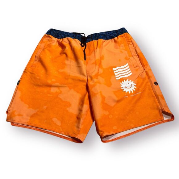 Stance Complex Shorts Mens Size Small Orange Workout Stretch Beach‎ - Picture 1 of 5